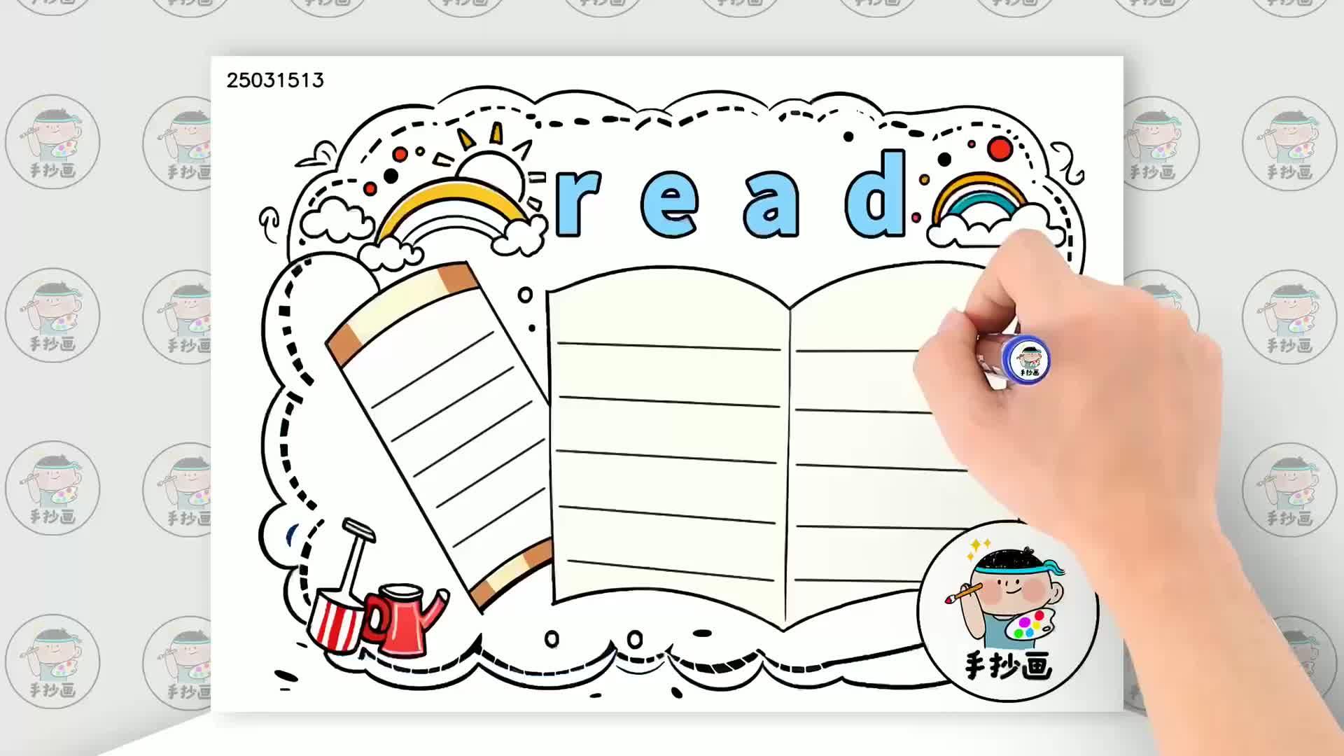 英文版读书小报手抄报模板绘画教程英文版读书主题手抄报作品图