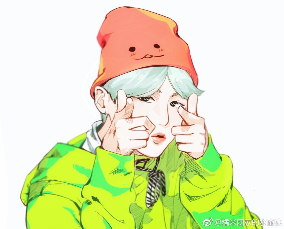 请问有阿米能留下闵玧其戴毛绒帽子的可爱照片嘛!适合当头像的那种?