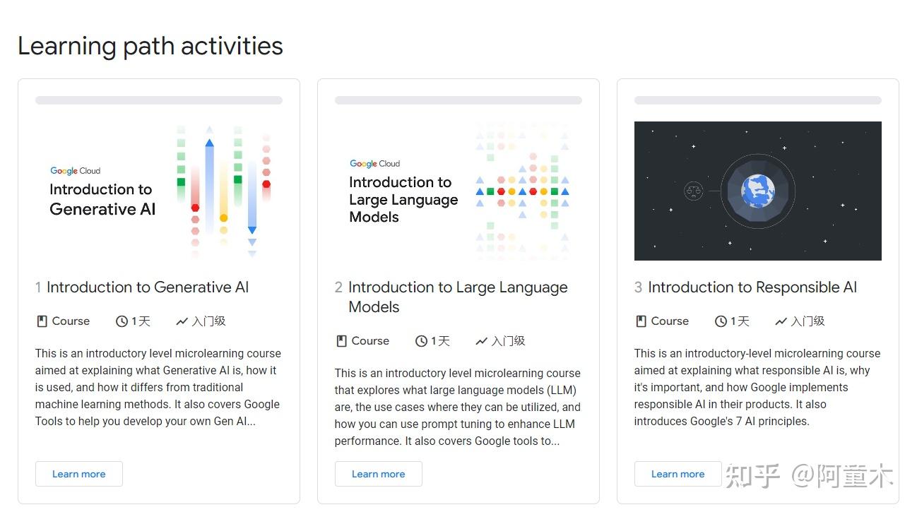 谷歌发布Generative AI learning path,10门独立课程学懂AI - 知乎