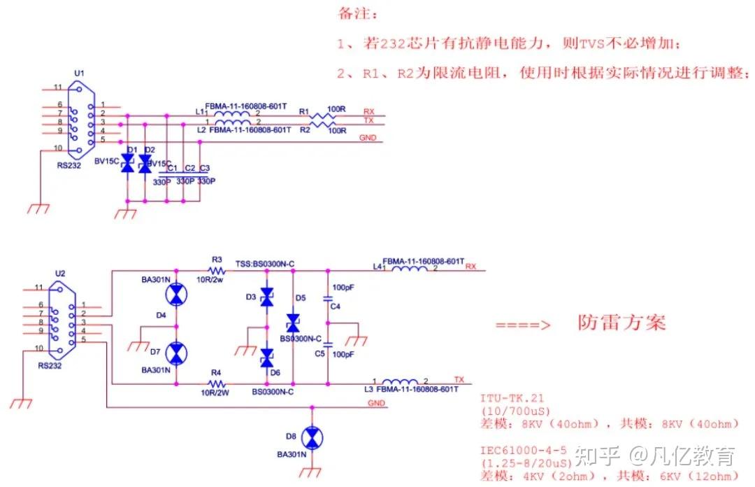 RS232 EMC设计标准电路