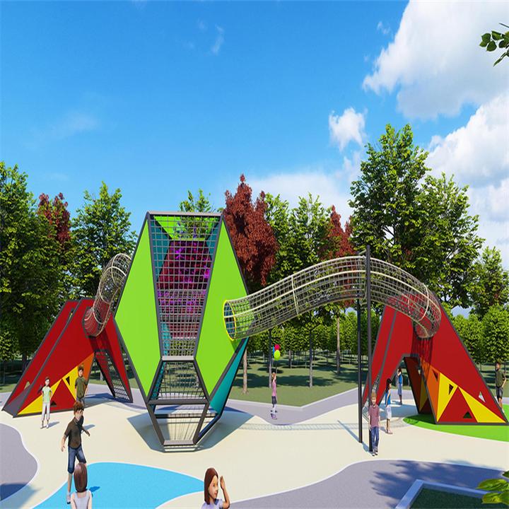 网红民宿创意户外组合金属滑滑梯游乐设备非标定制不锈钢滑梯