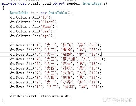 C# WinForm界面设计教程第13节——DataGridView控件 - 知乎
