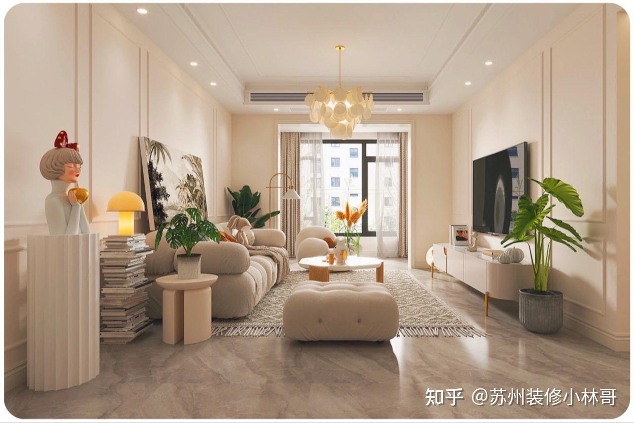 【苏州装修】90㎡ 硬装8W 打造梦想中的奶油法式家! - 知乎