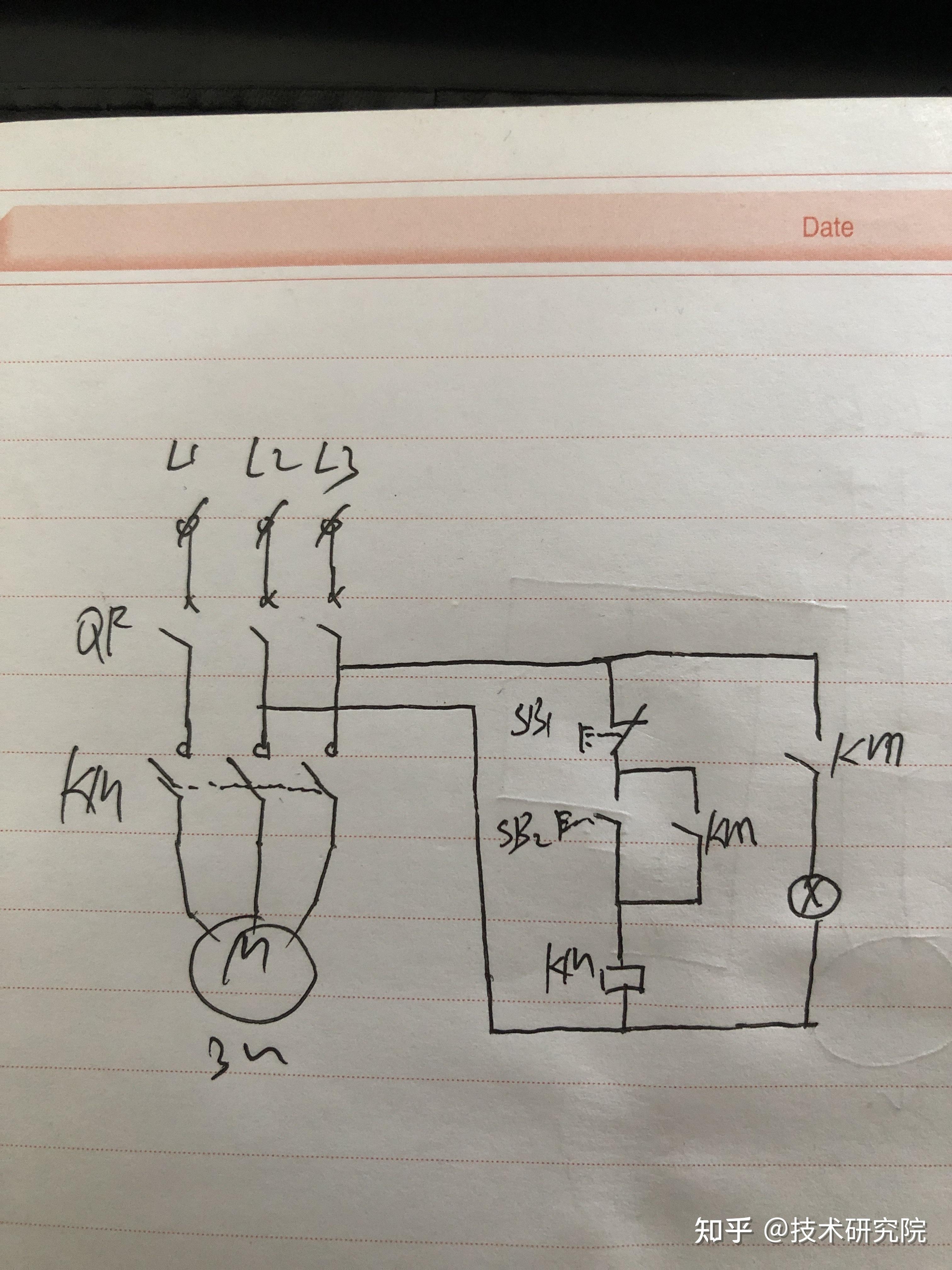 三相电按钮开关接线图图片