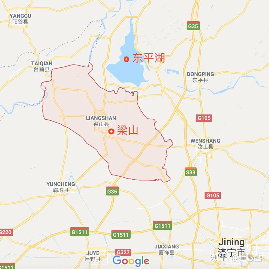 梁山县乡镇分布地图图片
