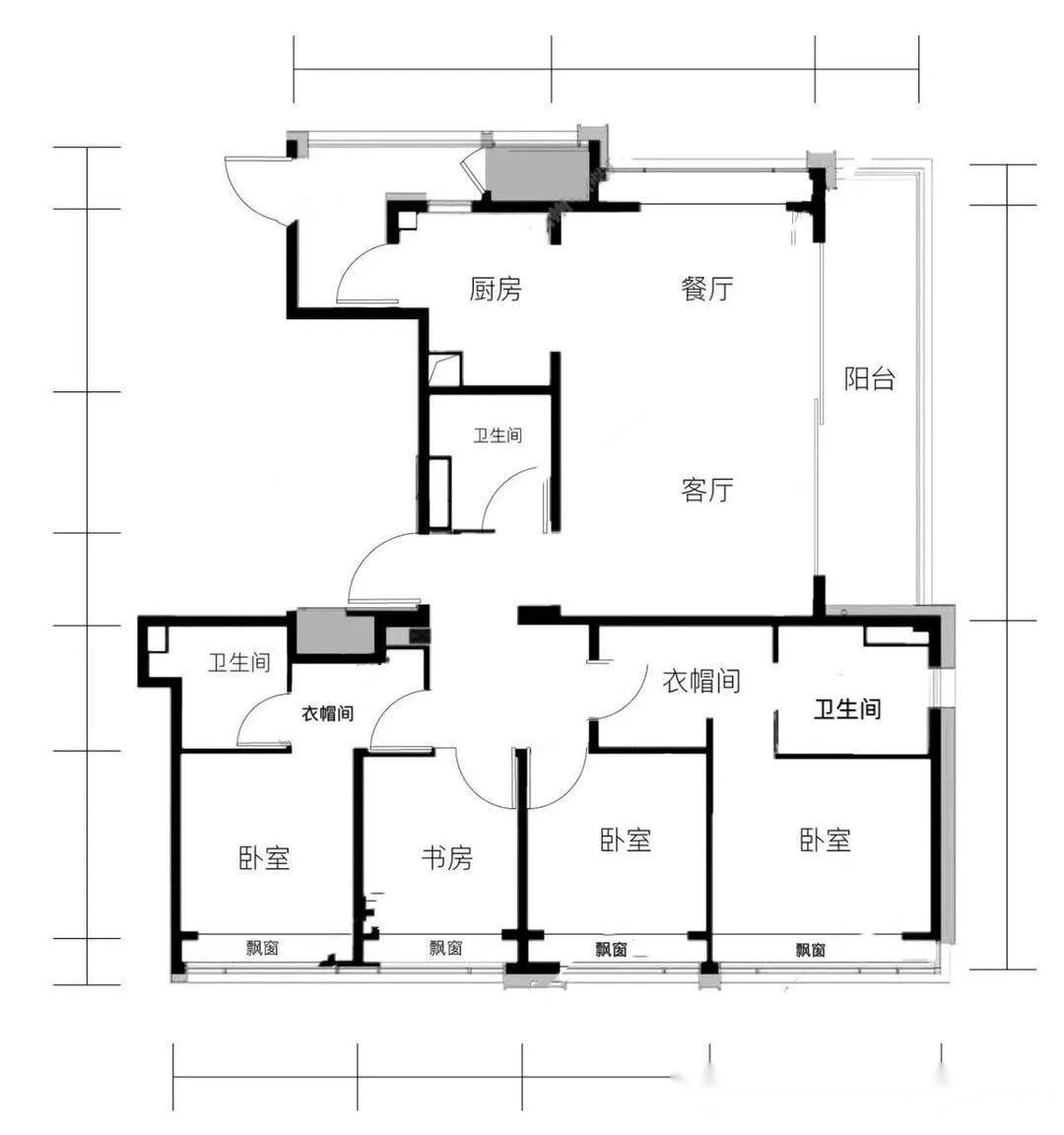 185㎡ 四室两厅三卫145㎡ 四室两厅两卫125㎡ 三室两厅两卫华润亚奥城
