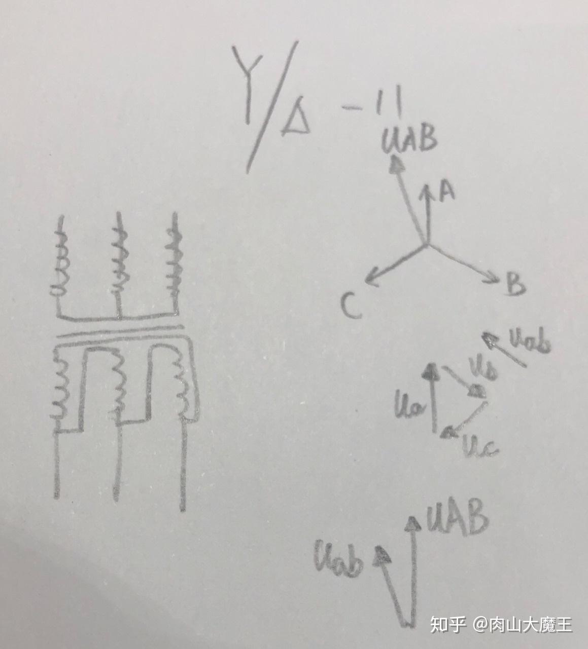 变压器yd11接线y侧电压滞后d侧30或者是y侧超前记不清了指的是线电压