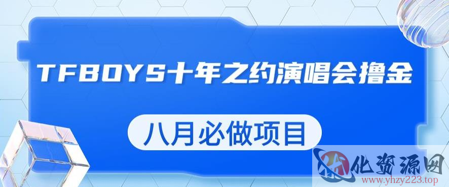 最新蓝海项目，靠最近非常火的TFBOYS十年之约演唱会流量掘金，八月必做的项目【揭秘】