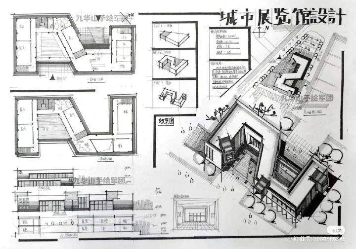 24建筑学考研快题黑白灰与暖色调表达分享 - 知乎