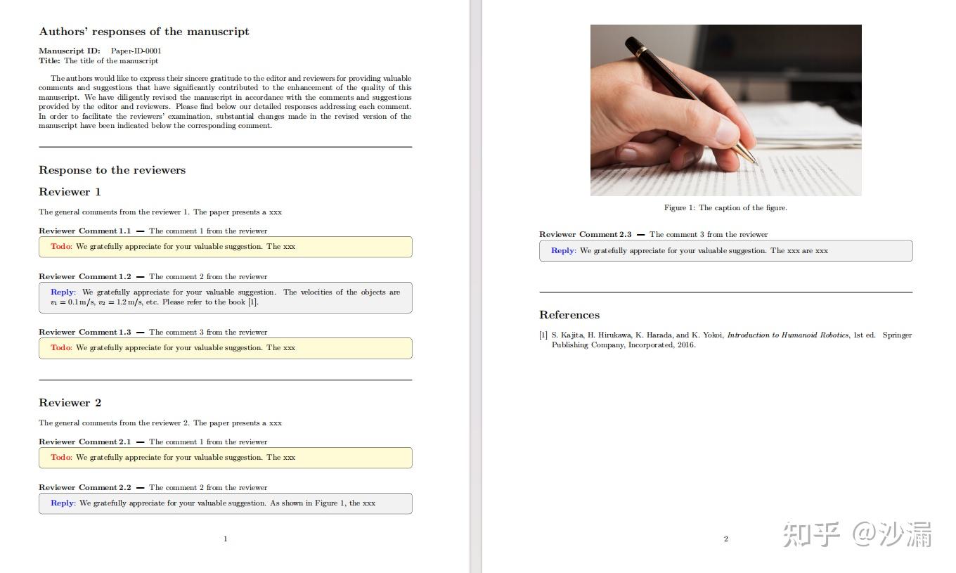 一个论文修改的审稿人意见回复模板（LaTeX环境） - 知乎