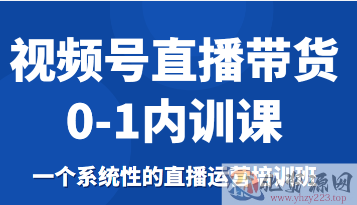 视频号直播带货0-1内训课，一个系统性的直播运营培训班插图