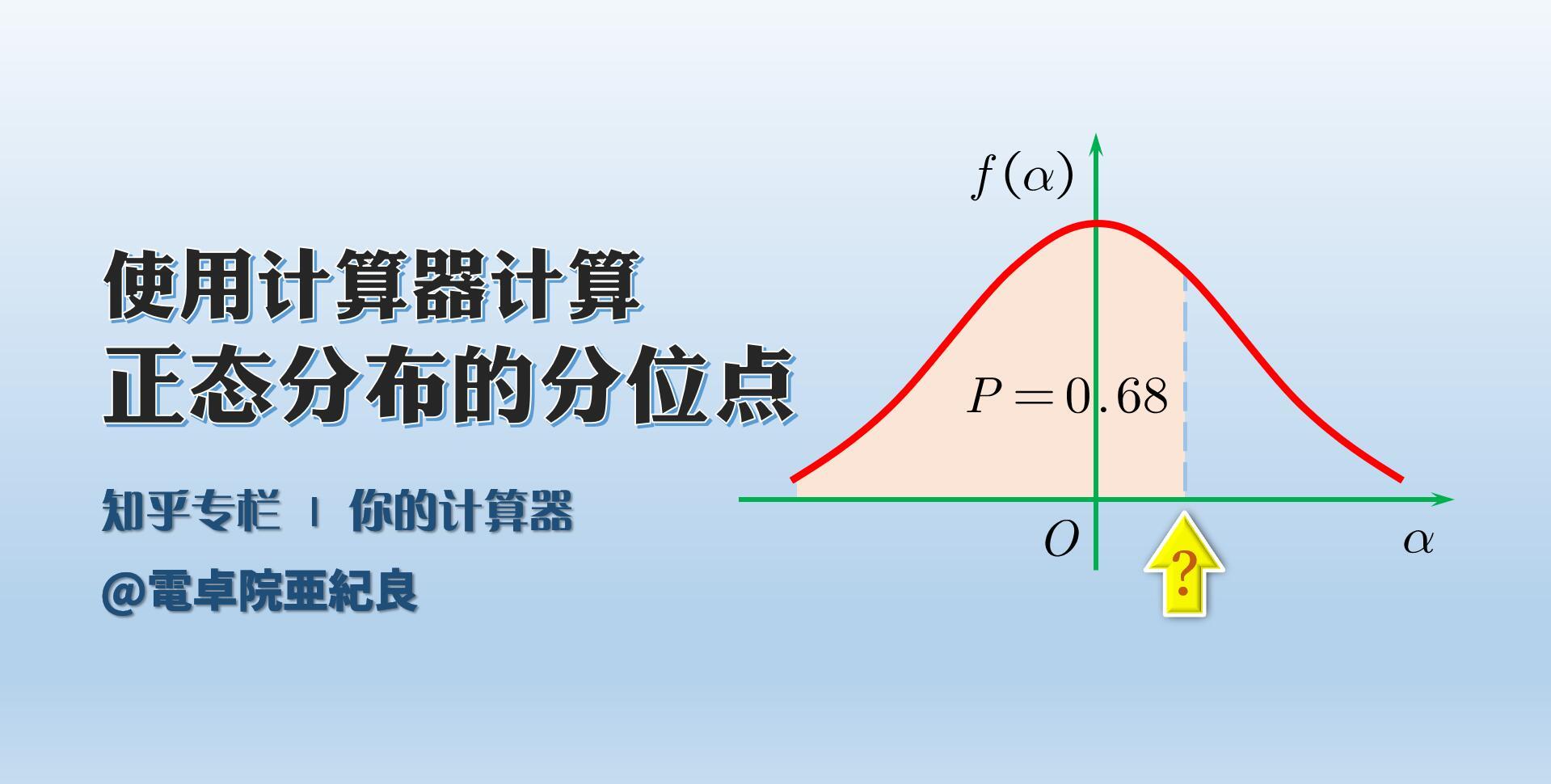 使用計算器計算正態分佈的分位點