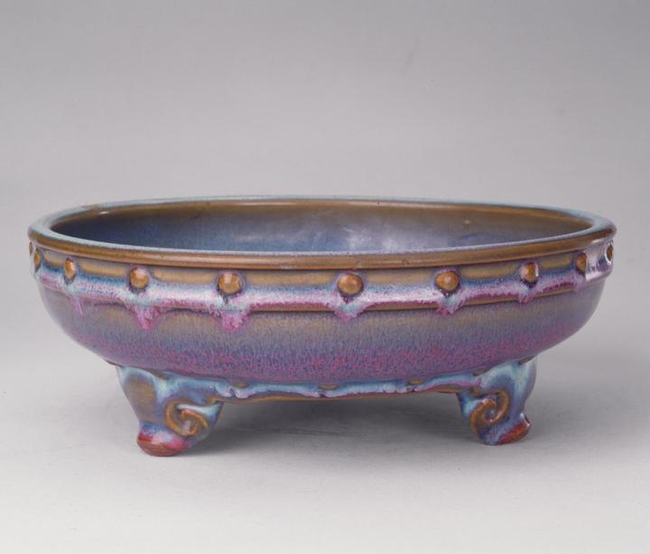鈞窯 玫瑰紫釉陵花鼓釘三足洗 款 唐物 中国古玩 中国美術 A802sm 博物馆里的瓷器史”24宋•钧窑鼓式三足洗（故宫博物院藏） - 知乎