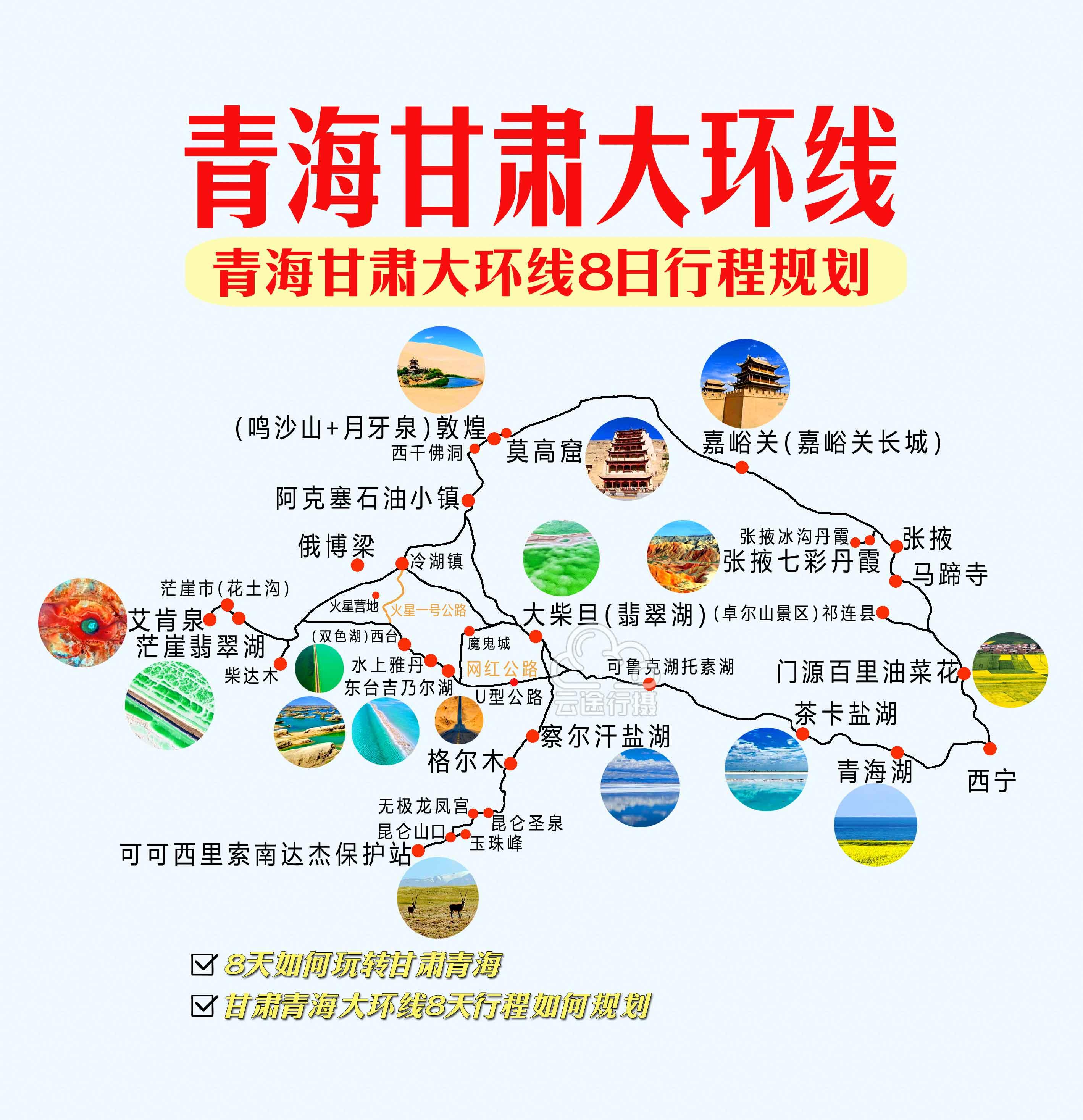 青甘大环线8日旅游攻略,甘肃青海自驾线路图