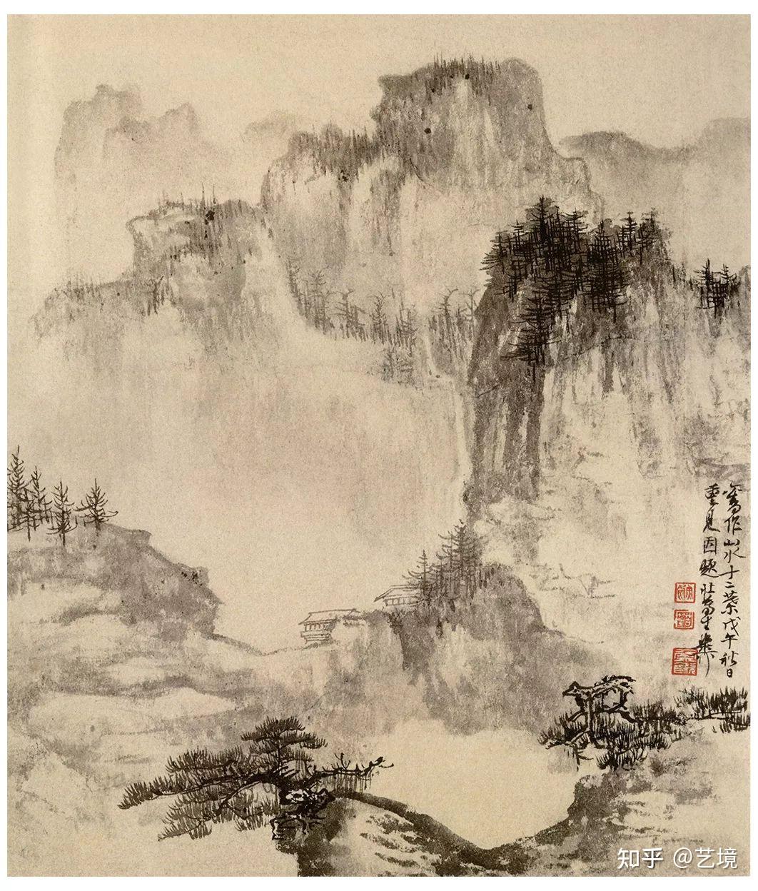 谢稚柳《一览众山小》山水册：用捡的碎纸，随手画山水，竟成精品