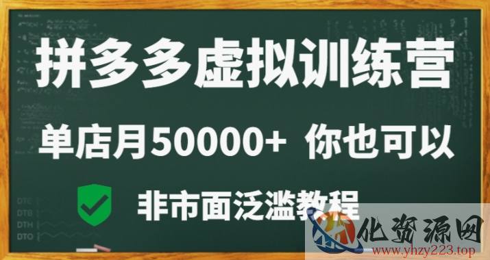 拼多多虚拟电商训练营月入30000+你也行，暴利稳定长久，副业首选