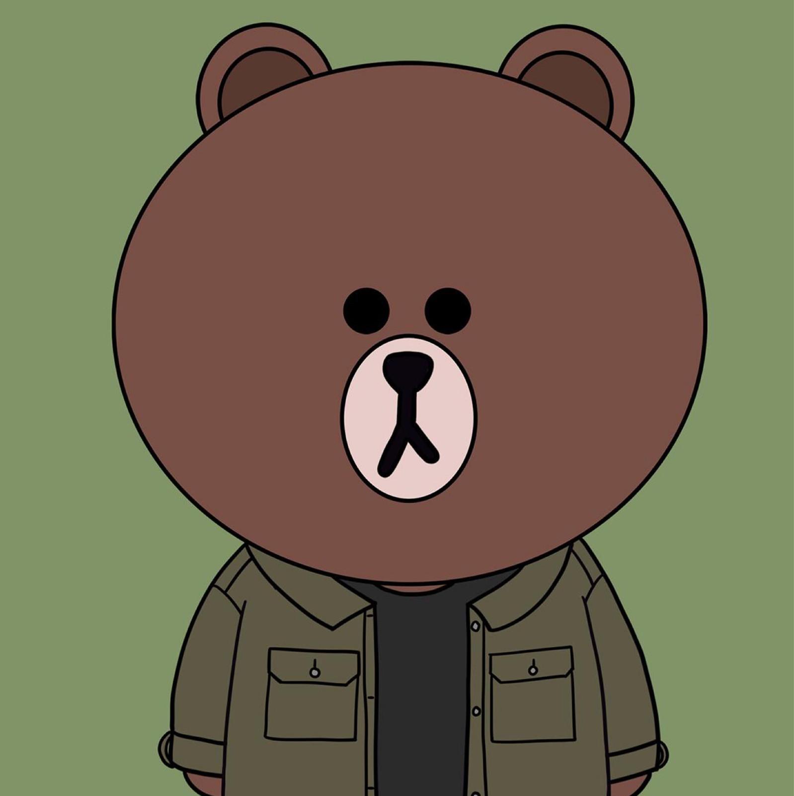布朗熊头像小清新图片