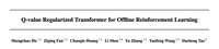 离线强化学习ICML 2024 Q-value Regularized Transformer