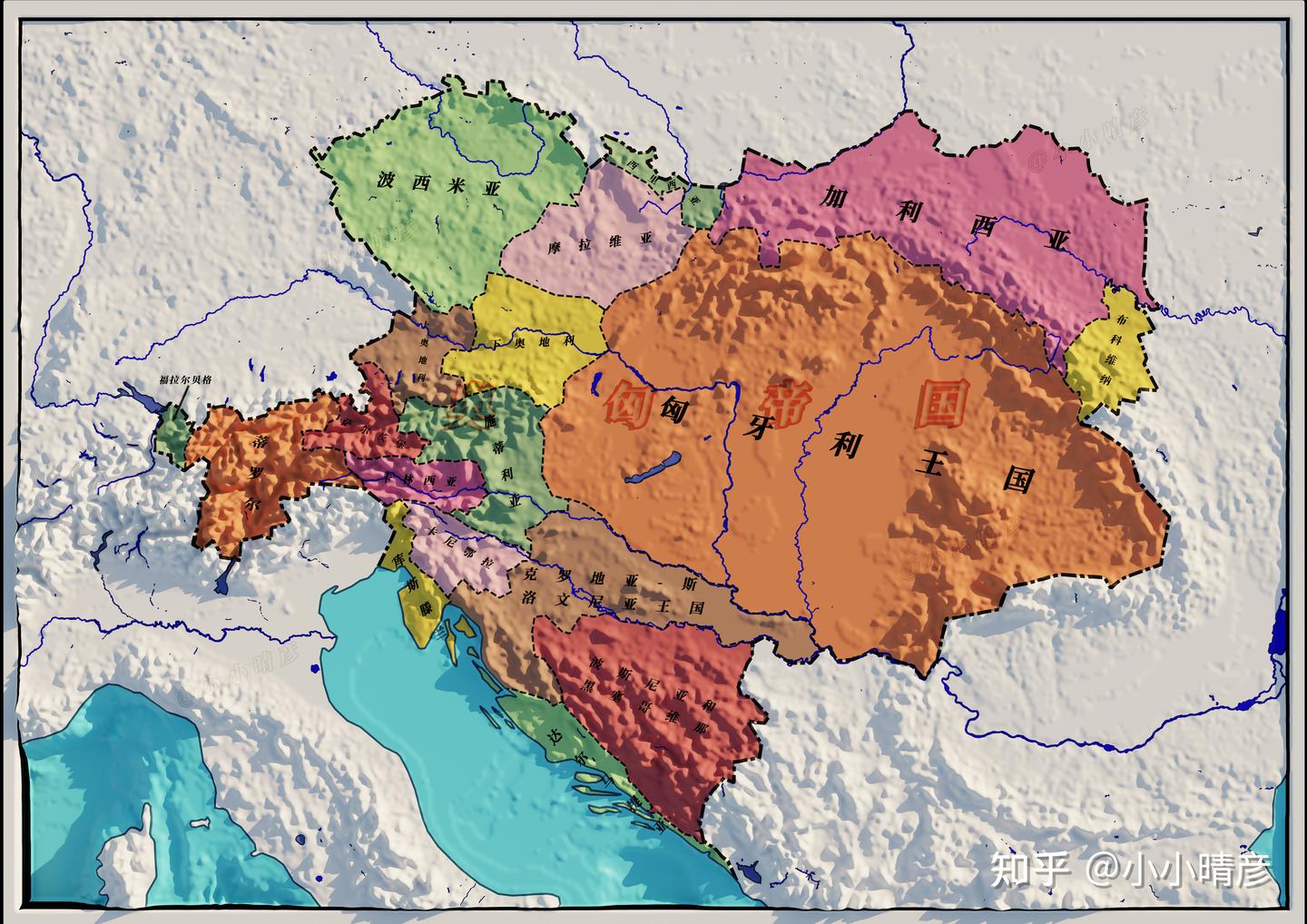 奥匈帝国行政区划地图- 知乎