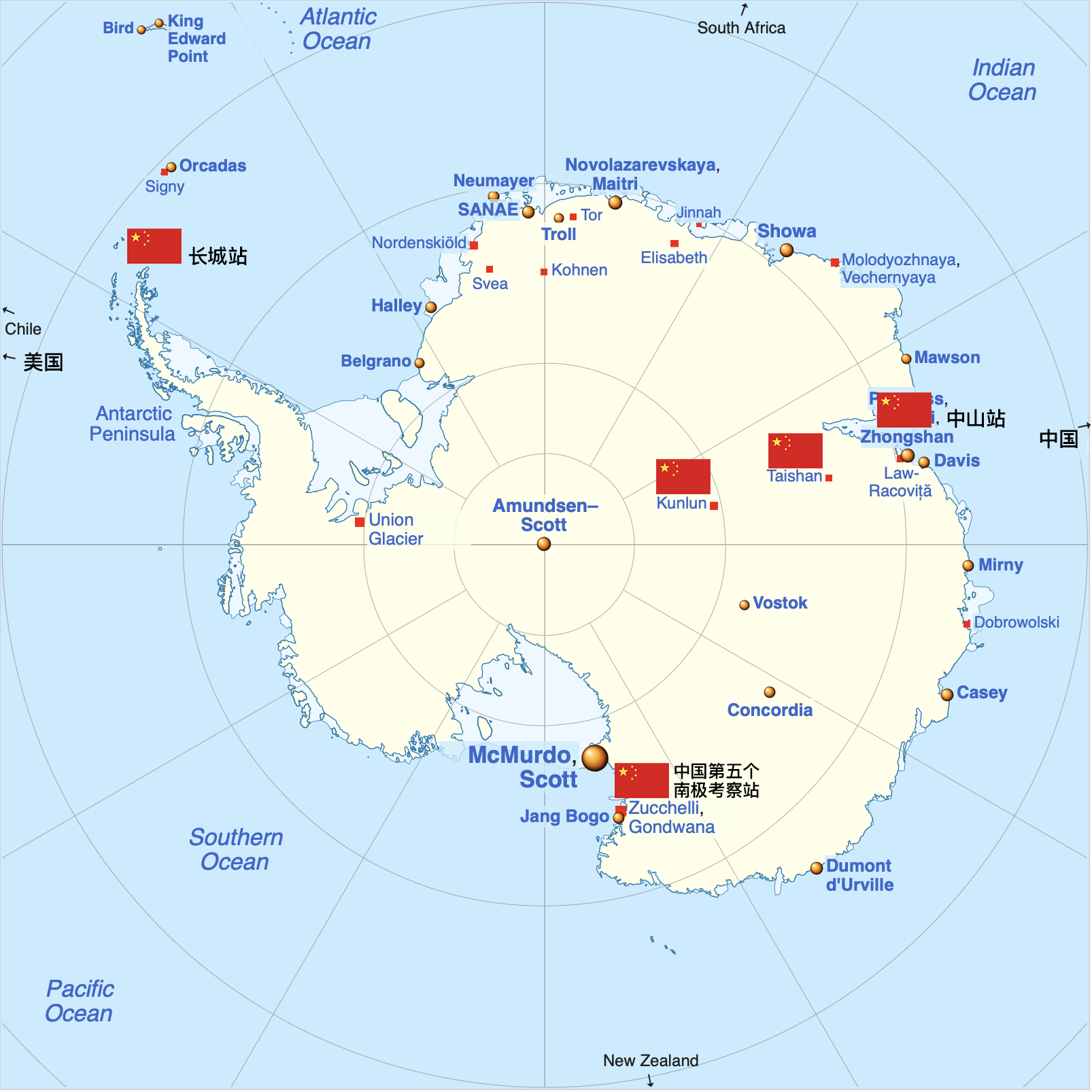 南极76个科考站分布图图片