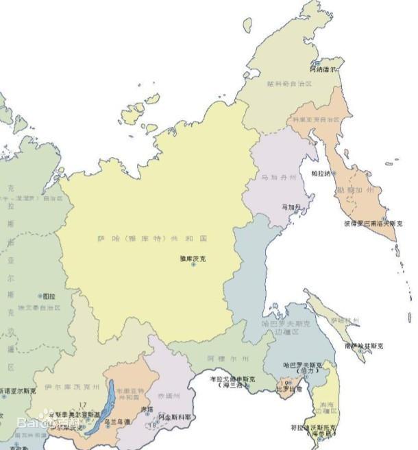 俄国远东高清地图图片