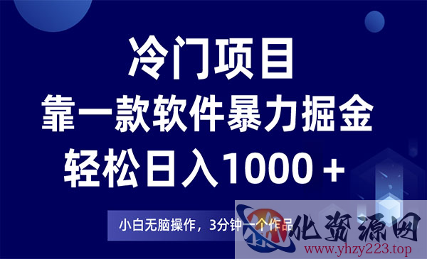 《软件暴力掘金项目》日入1000＋，小白轻松上手_wwz