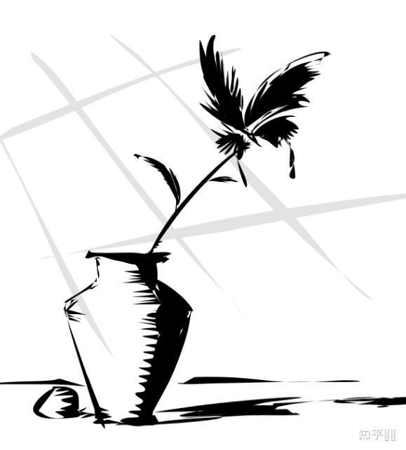 以花瓶与蝴蝶为主题单色画我应该画一只蝴蝶在花瓶上呢还是画一个插着