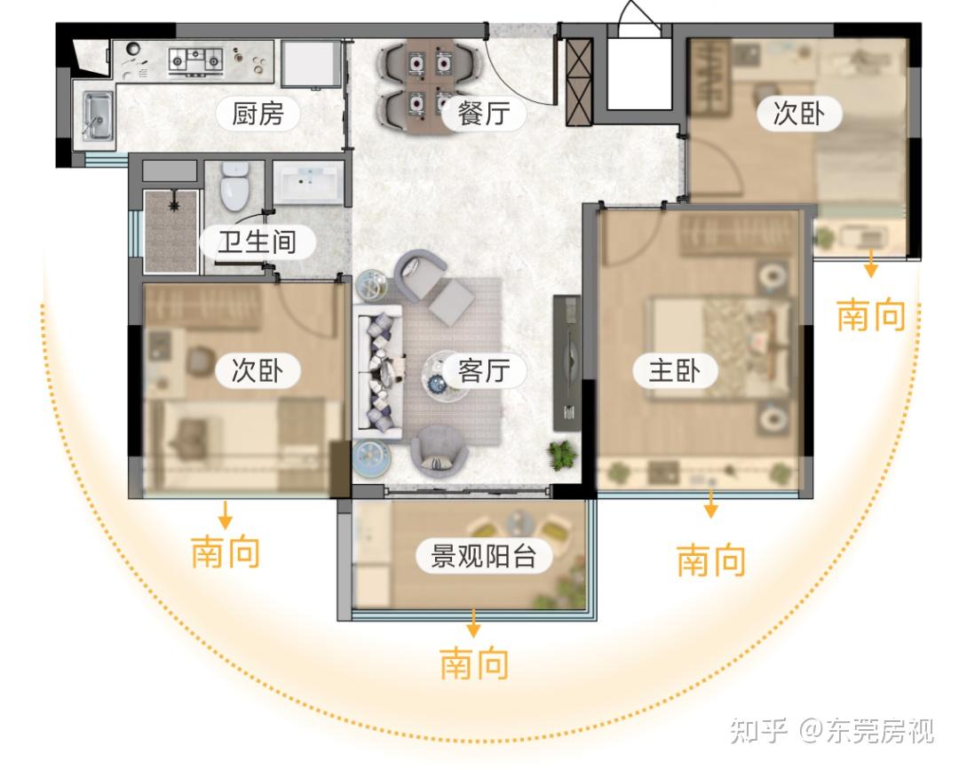 83平三房,南向纯板楼,临深找不到第二个这样的神户型 - 知乎