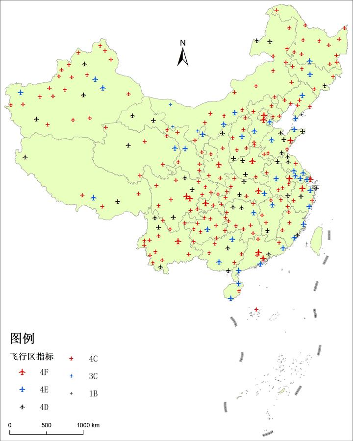 中国民用运输机场分布图202408版
