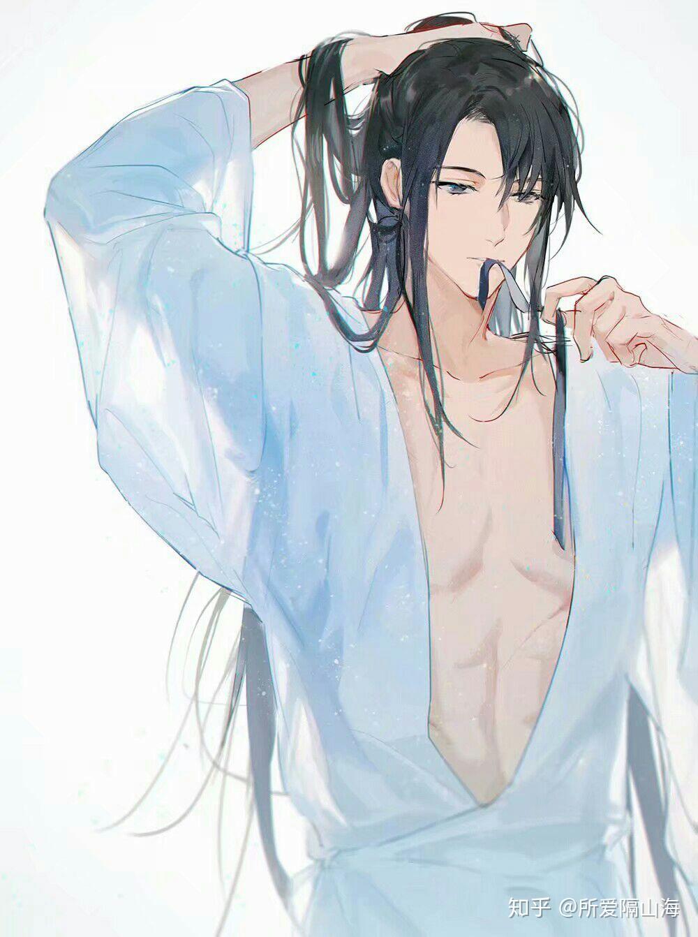 有没有好看的古风男图(想要墨色长发白衣飘飘的那种 ,其他的也可以,帅