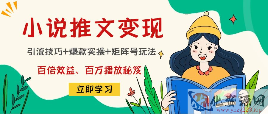 小说推文训练营：引流技巧+爆款实操+矩阵号玩法，百倍效益、百万播放秘笈插图