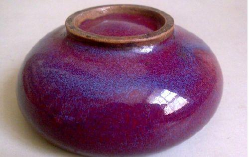 鈞窯天藍釉紫斑陵花盤 宋時代 唐物 中国古玩 中国美術 A904 鈞窯天藍釉紫斑陵花盤 宋時代 唐物 中国古玩 中国美術 A904