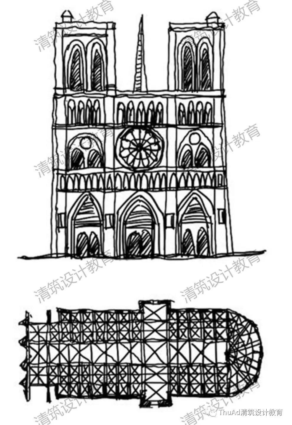 巴黎圣母院建筑解析图图片