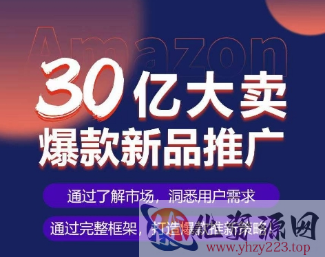 亚马逊·30亿大卖爆款新品推广，可复制、全程案例实操的爆款推新SOP