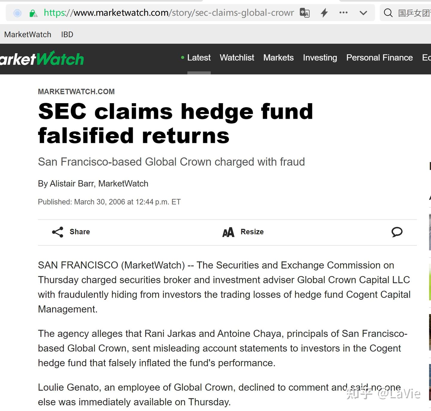 说说新浪财经的2006年的旧闻：SEC指控全球成长资本公司欺骗投资者一文涉及用语及翻译问题。 - 知乎