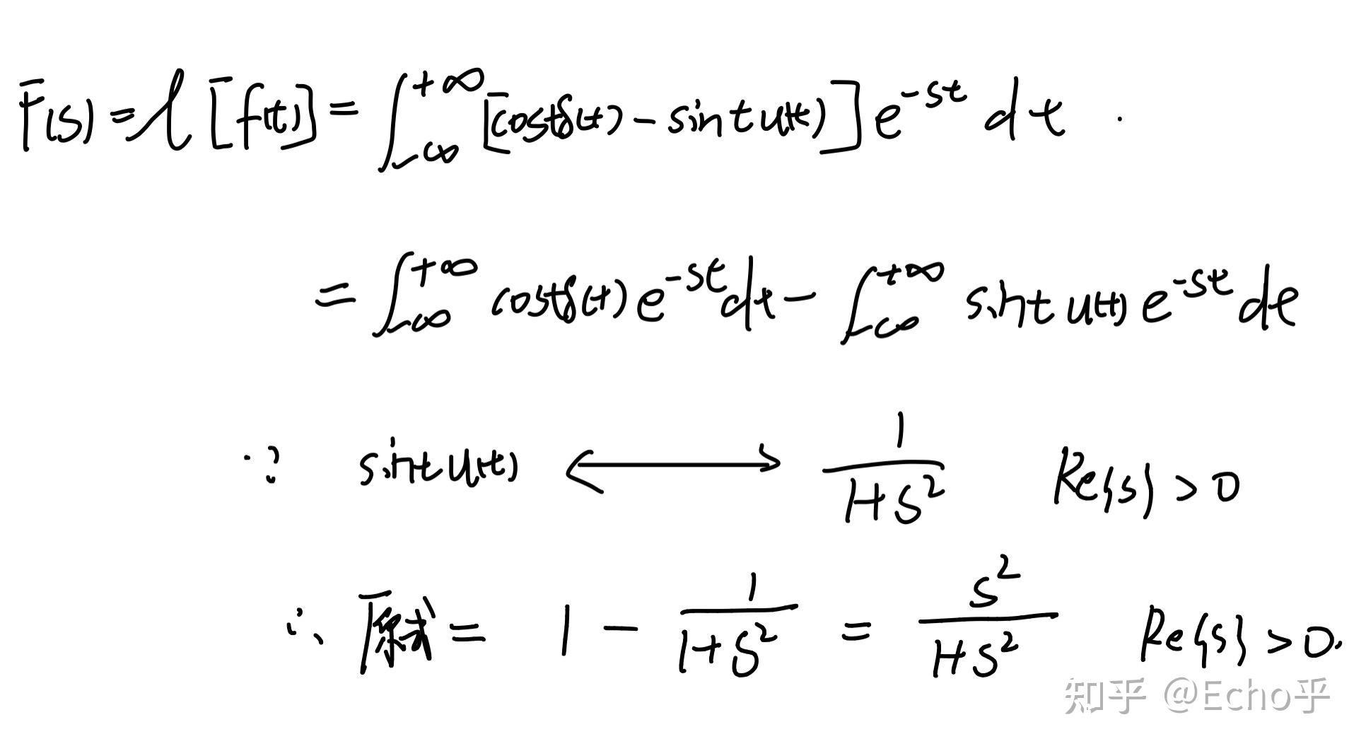 f(t)=costδ(t)-sintu(t)的拉普拉斯变换具体过程是什么? - 知乎