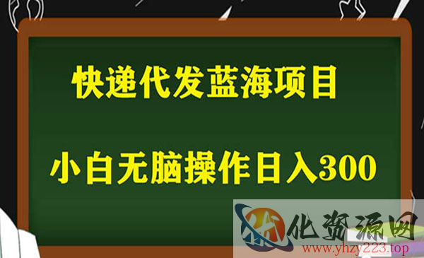 《2023最新蓝海快递代发项目》小白零成本照抄也能日入300+_wwz