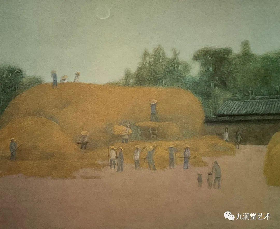 高山辰雄、【岩手・遠野風景】、新品高級額 額装付、年代物・希少画集画 高山辰雄、【岩手・遠野風景】、新品高級額 額装付、年代物・希少画集
