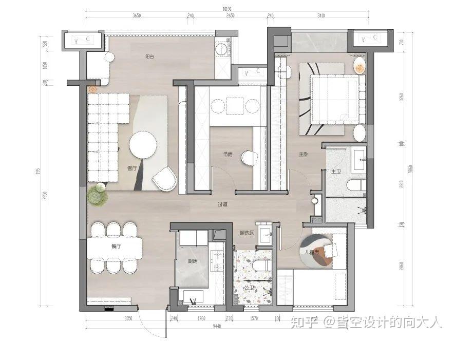 89㎡三房两厅|90后设计师之家 - 知乎