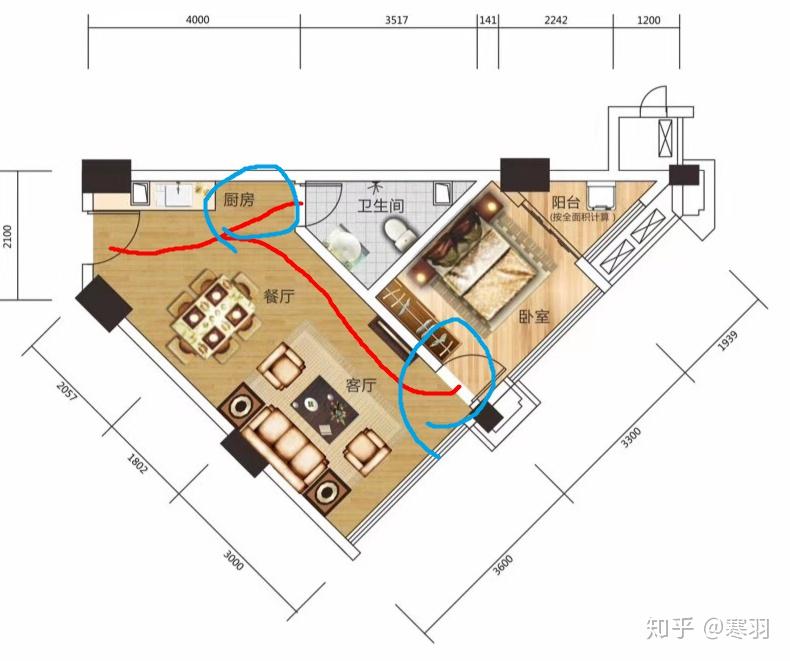 请问三角形户型如何利用好空间? - 知乎