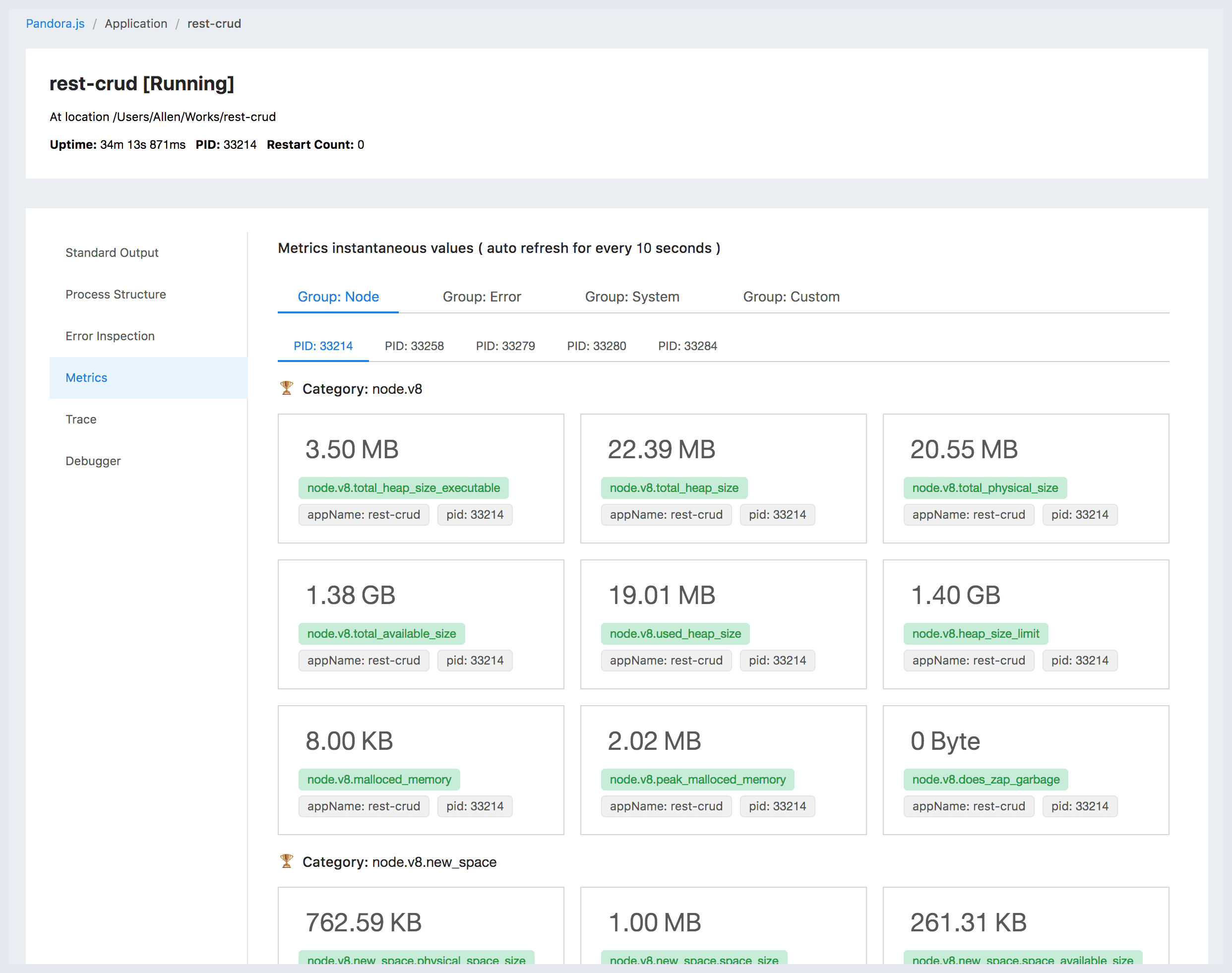 示例项目在 github midwayjs/pandora