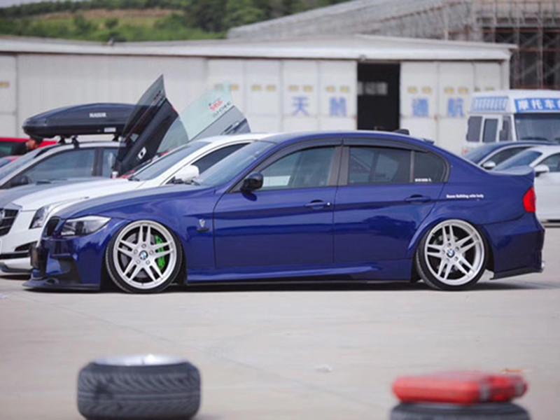 宝马e90改装airbft气动避震蓝色经典