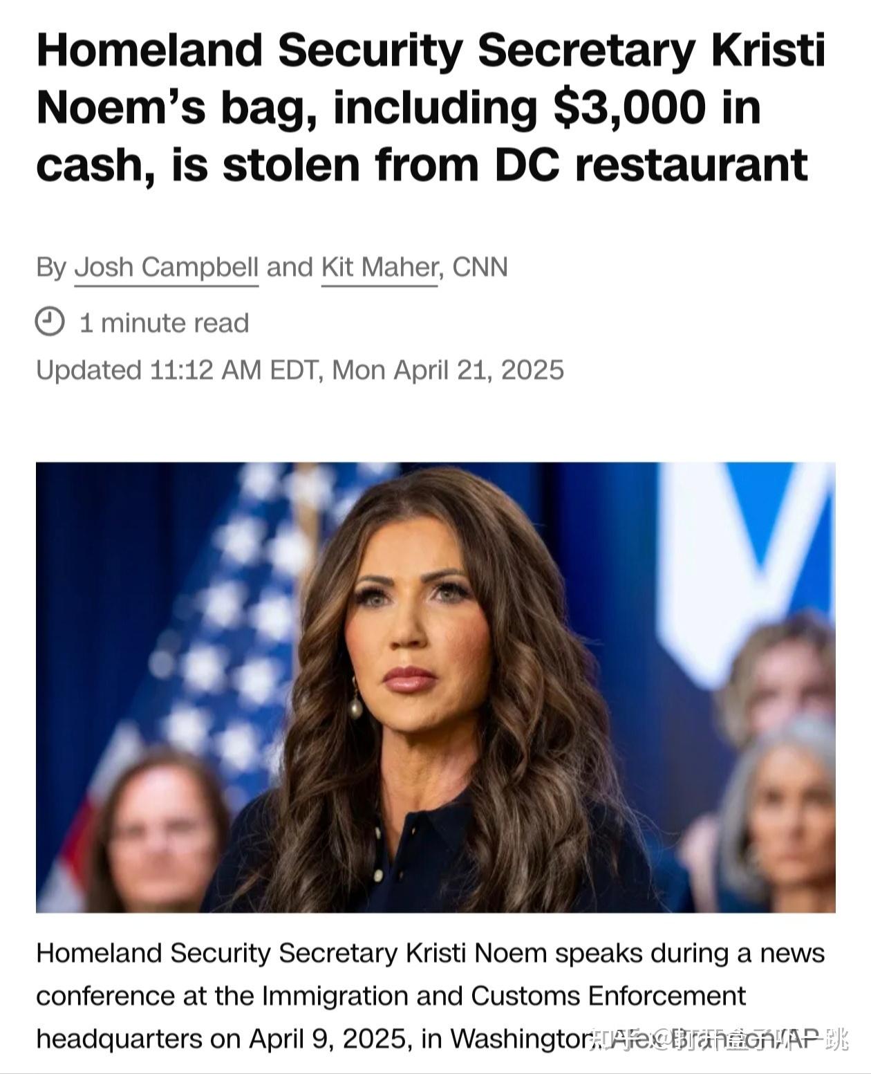 如何评价美国现任国土安全部部长克里斯蒂·诺姆的专业素养,是否作秀演技大于实际水平? - 知乎