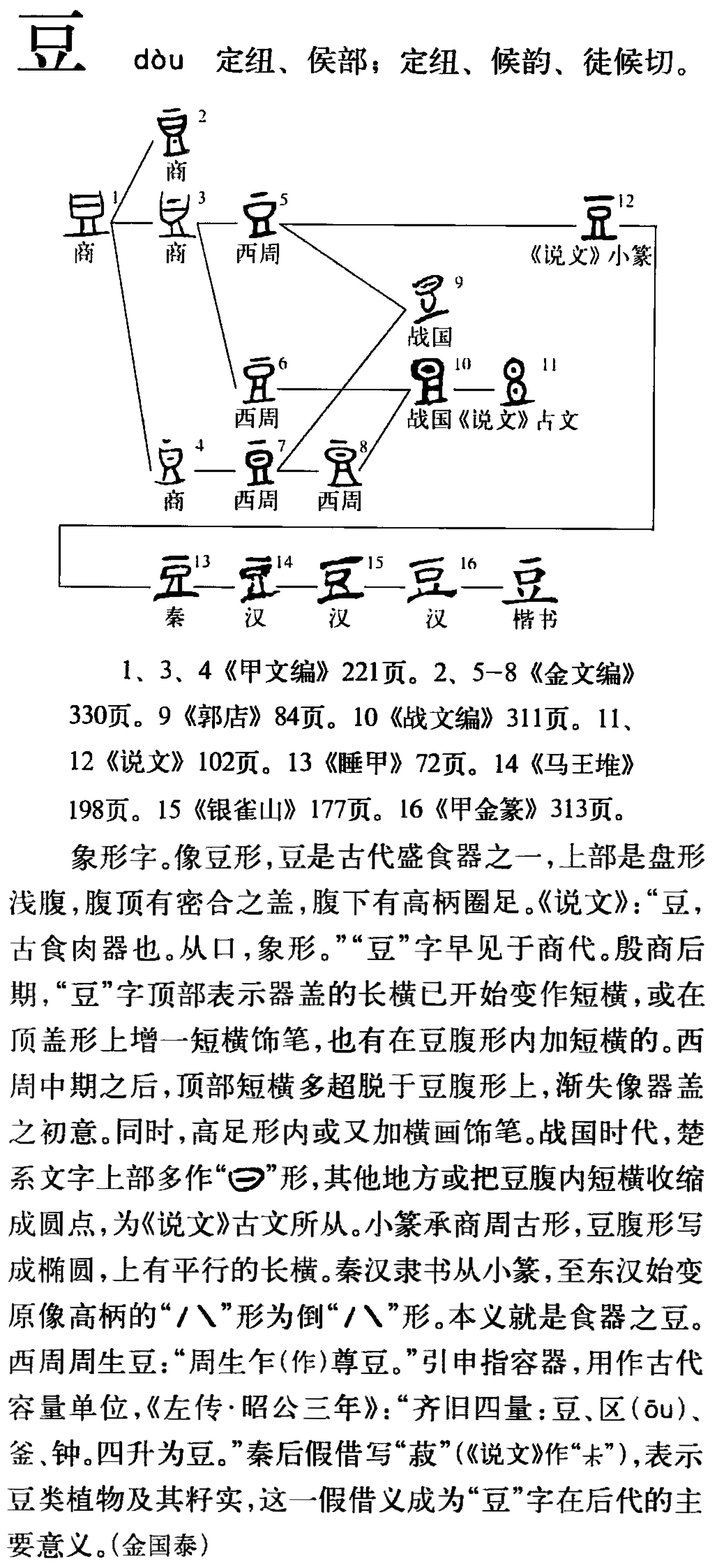 豆字的本义是器皿为象形字之后是如何变成现在的意思的