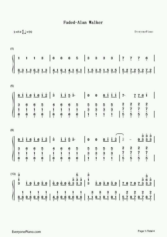 求fade古筝版简谱? - 知乎