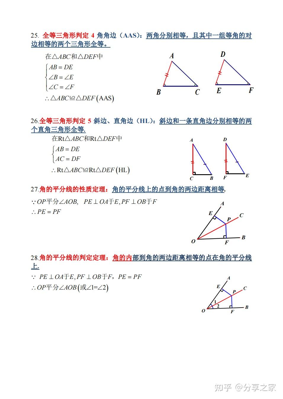 初中几何数学有哪些一定要知道的知识点? - 知乎