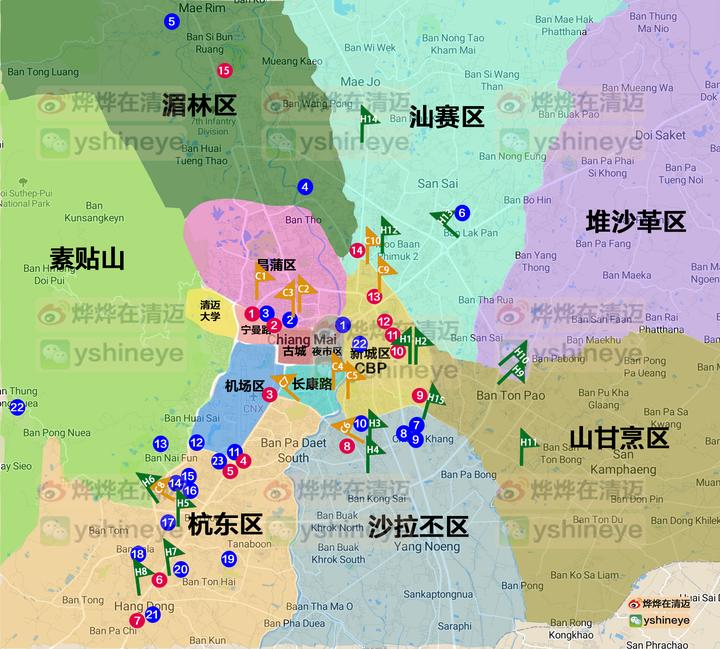 【清迈房产百科】清迈地图区域划分&国际学校&商圈&楼盘分布 - 知乎