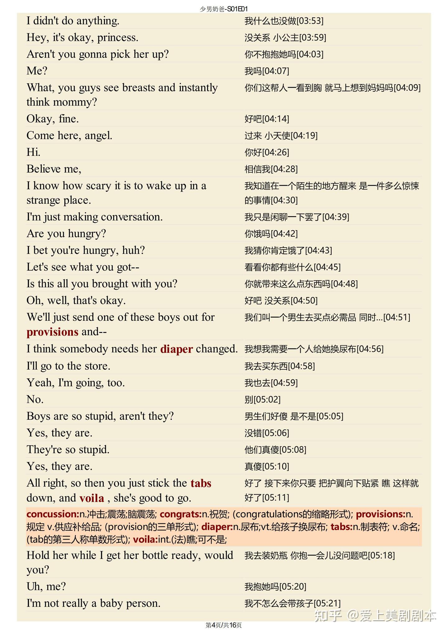 精排版】少男奶爸中英文对照剧本pdf台词本1~6季+单词解析+音频少男奶爸全6季台词本少男老爸剧本Baby Daddy - 知乎