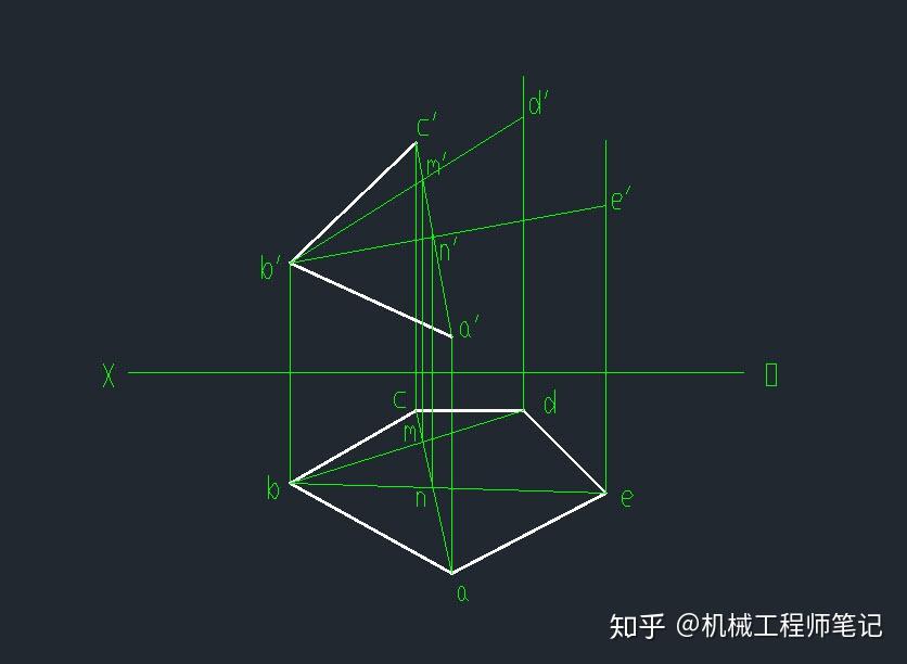 这个机械制图五边形两面投影怎么画? - 知乎