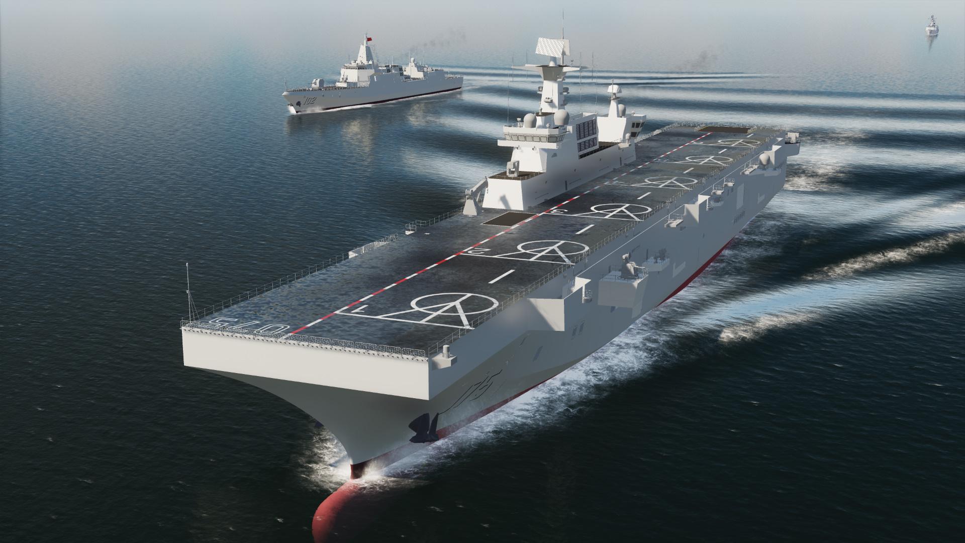 对t登陆推演预告片075型两栖攻击舰出动美军航母战斗群介入